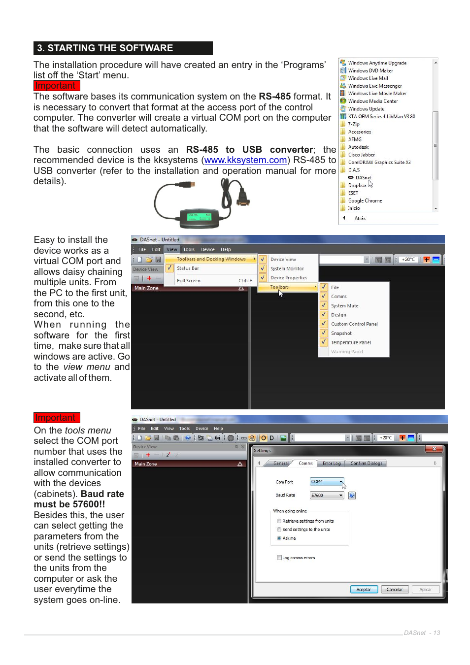 D.A.S. Audio DASnet V1.5 User Manual | Page 13 / 70