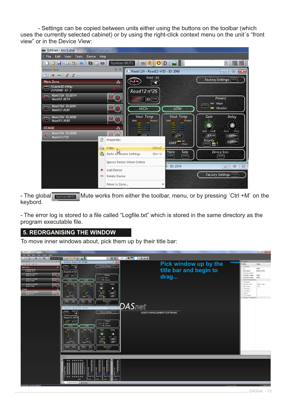 D.A.S. Audio DASnet V1.5 User Manual | Page 15 / 70