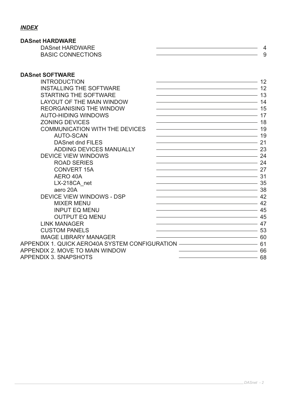 D.A.S. Audio DASnet V1.5 User Manual | Page 2 / 70