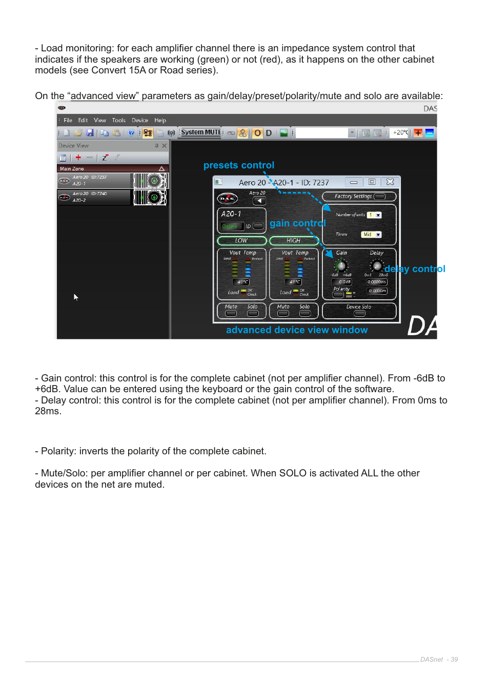 D.A.S. Audio DASnet V1.5 User Manual | Page 39 / 70