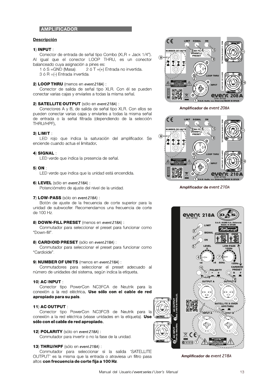 D.A.S. Audio Event series User Manual | Page 13 / 19