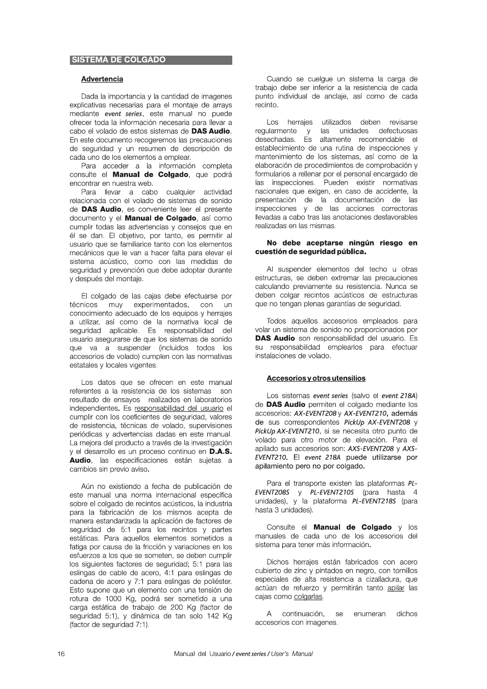 D.A.S. Audio Event series User Manual | Page 16 / 19