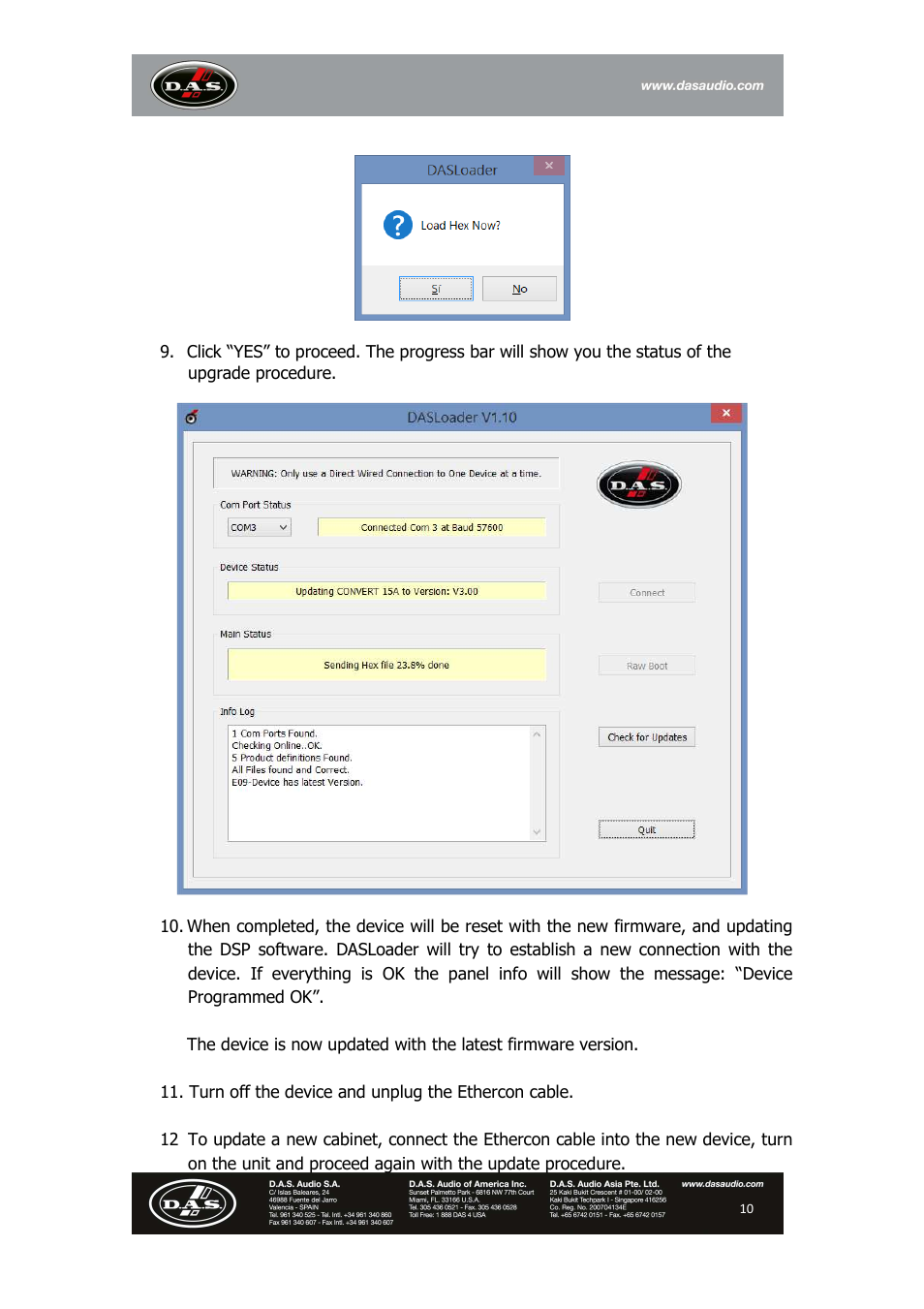 D.A.S. Audio DAS Loader V1.1 User Manual | Page 10 / 13