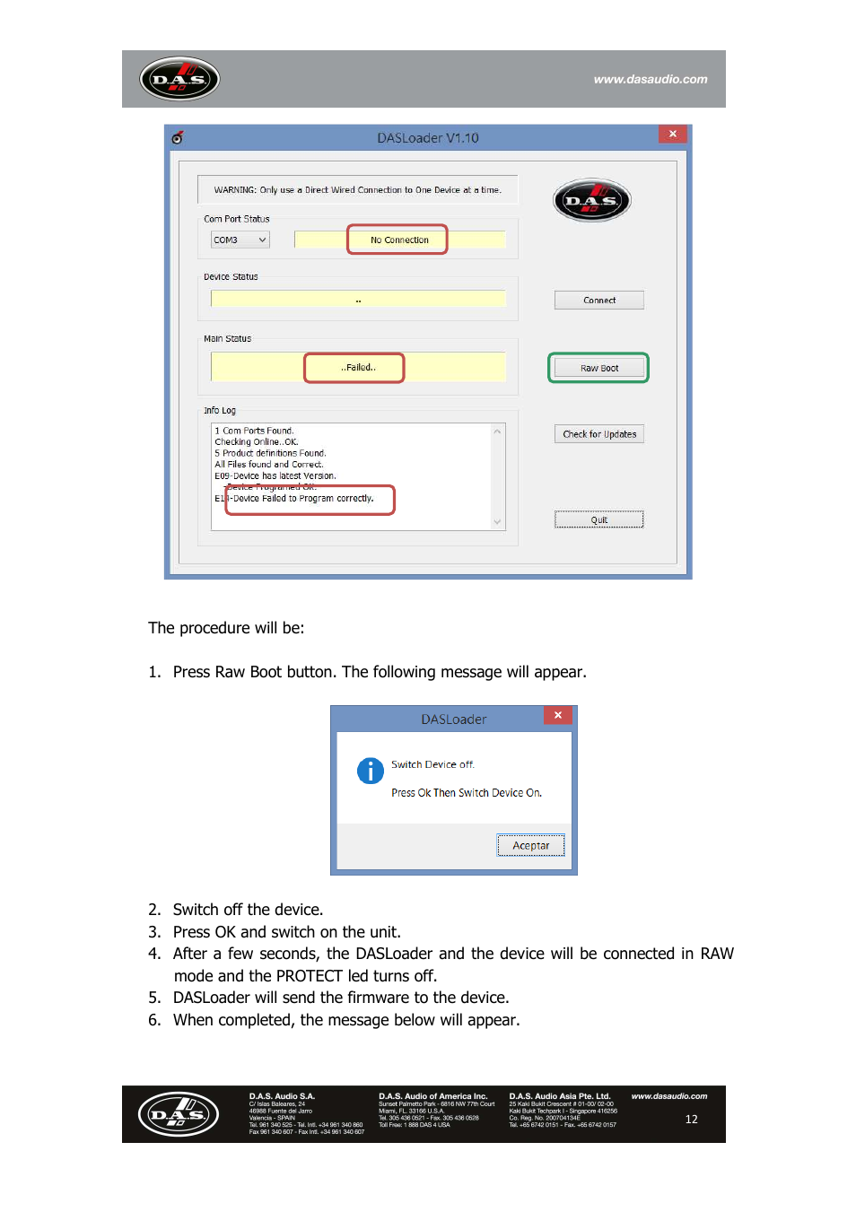 D.A.S. Audio DAS Loader V1.1 User Manual | Page 12 / 13