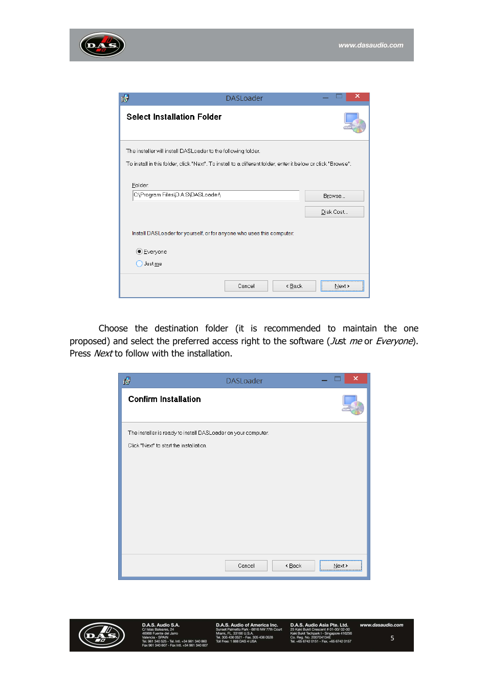 D.A.S. Audio DAS Loader V1.1 User Manual | Page 5 / 13
