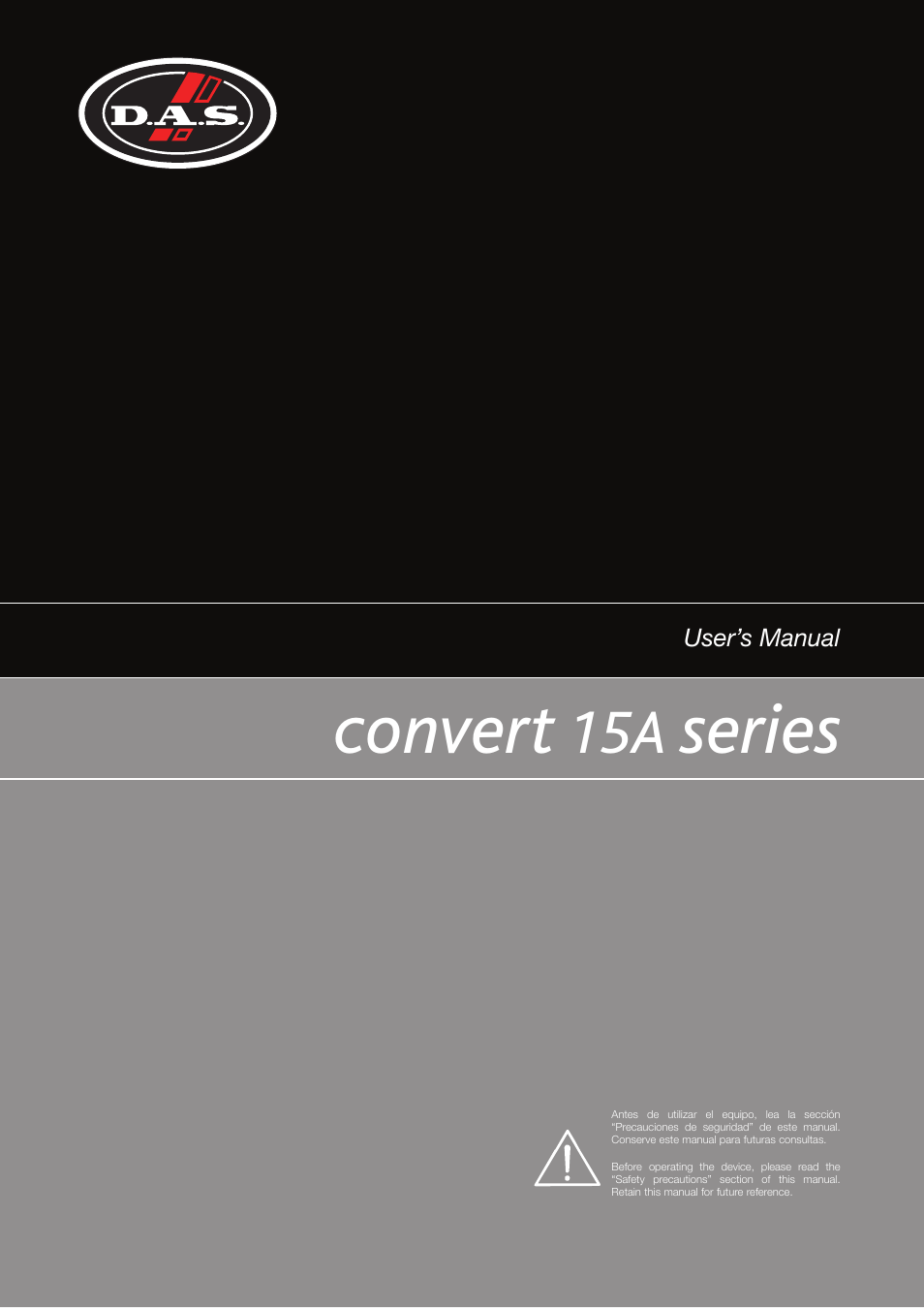 D.A.S. Audio Convert 15A series User Manual | 22 pages