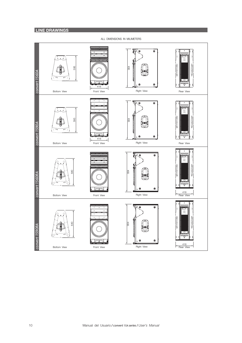 Line drawings | D.A.S. Audio Convert 15A series User Manual | Page 10 / 22