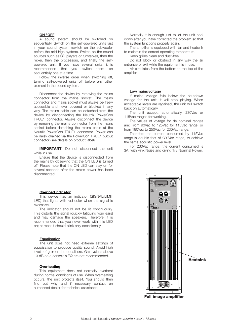 Heatsink full image amplifier | D.A.S. Audio Convert 15A series User Manual | Page 12 / 22