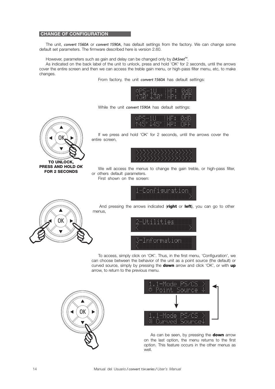 14 a 17, Change of configuration | D.A.S. Audio Convert 15A series User Manual | Page 14 / 22