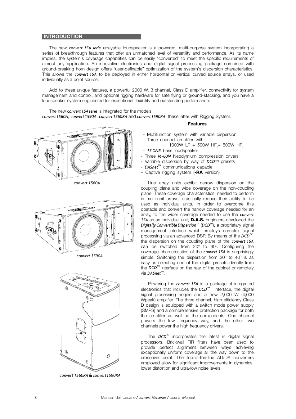 6 a 7, Introduction | D.A.S. Audio Convert 15A series User Manual | Page 6 / 22