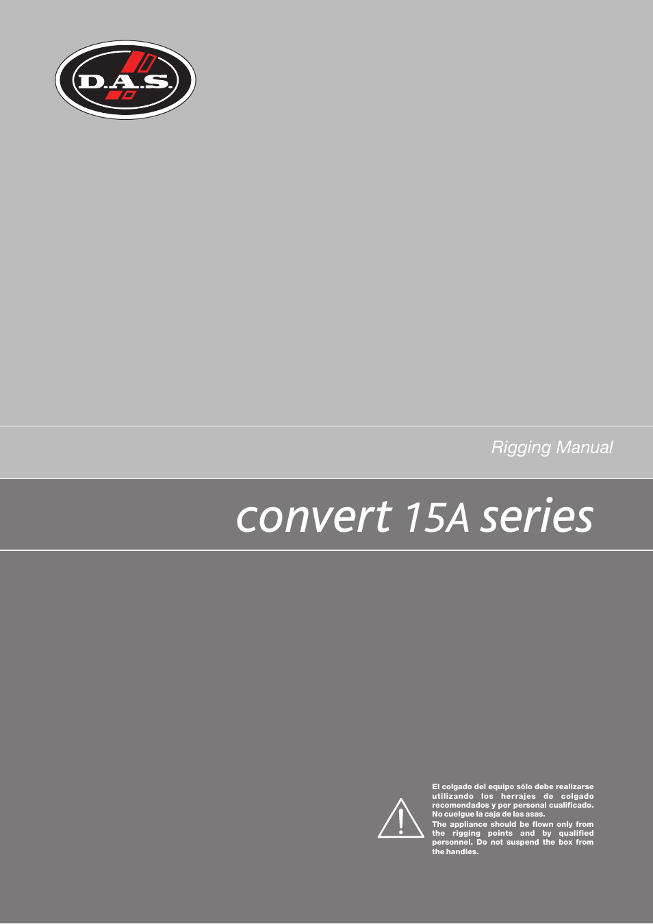 D.A.S. Audio Convert 15A series Rigging User Manual | 20 pages
