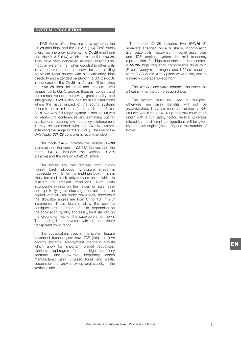 D.A.S. Audio Aero 28 Series User Manual | Page 11 / 28