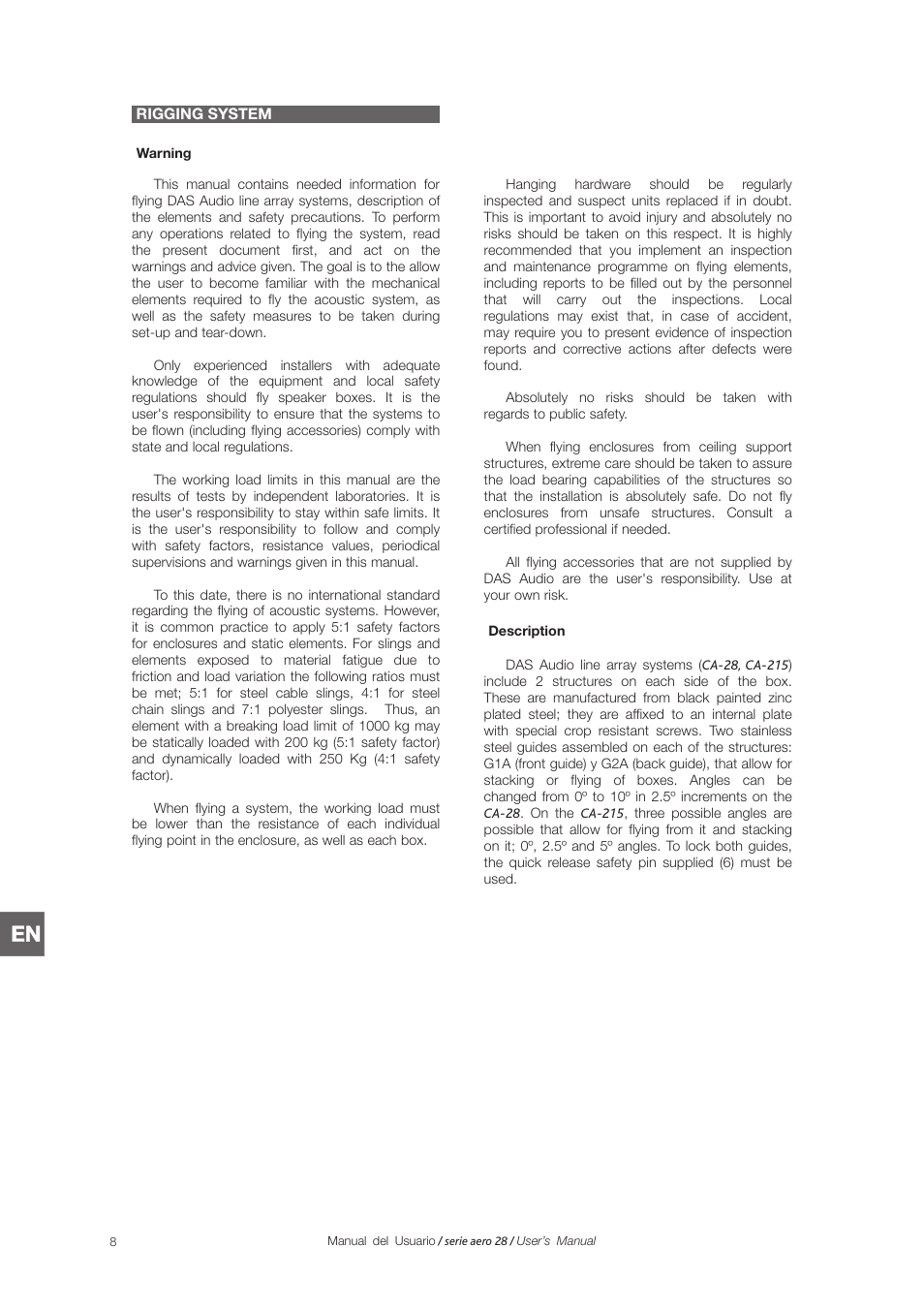 D.A.S. Audio Aero 28 Series User Manual | Page 16 / 28