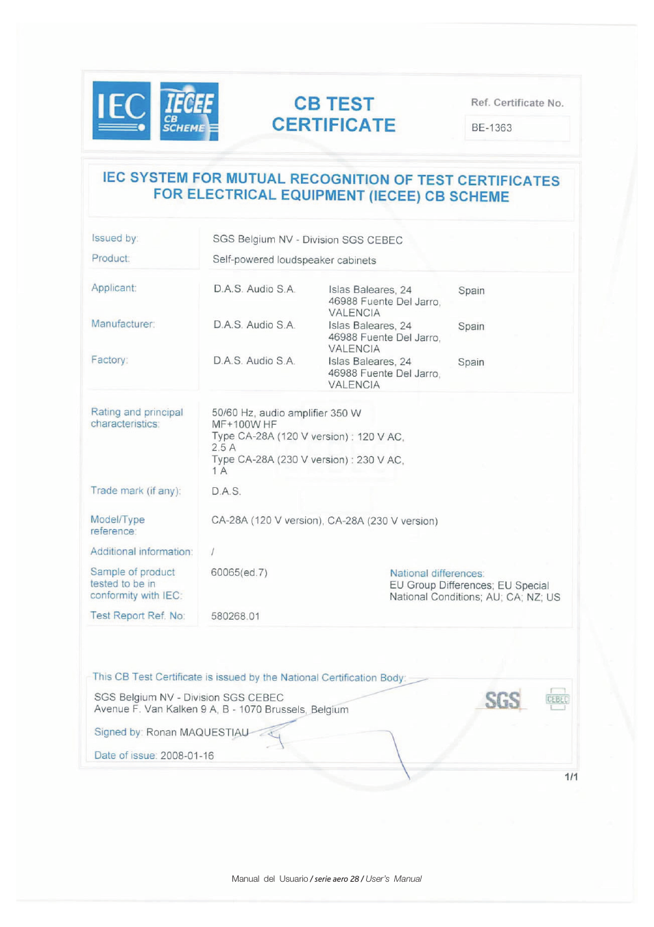 D.A.S. Audio Aero 28 Series User Manual | Page 7 / 28