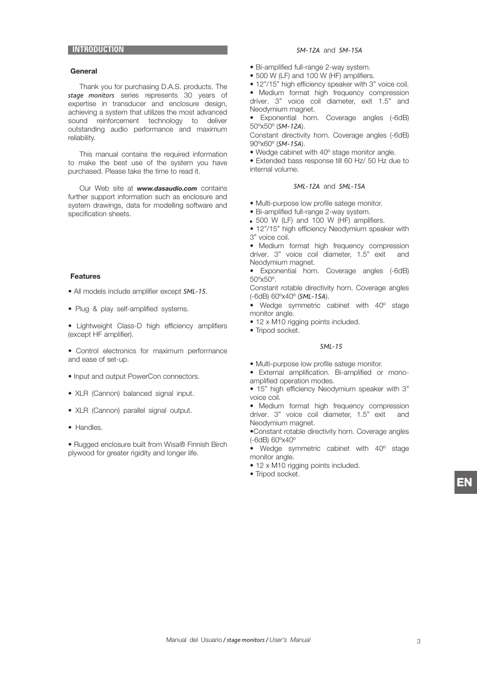 D.A.S. Audio SM Series User Manual | Page 13 / 24