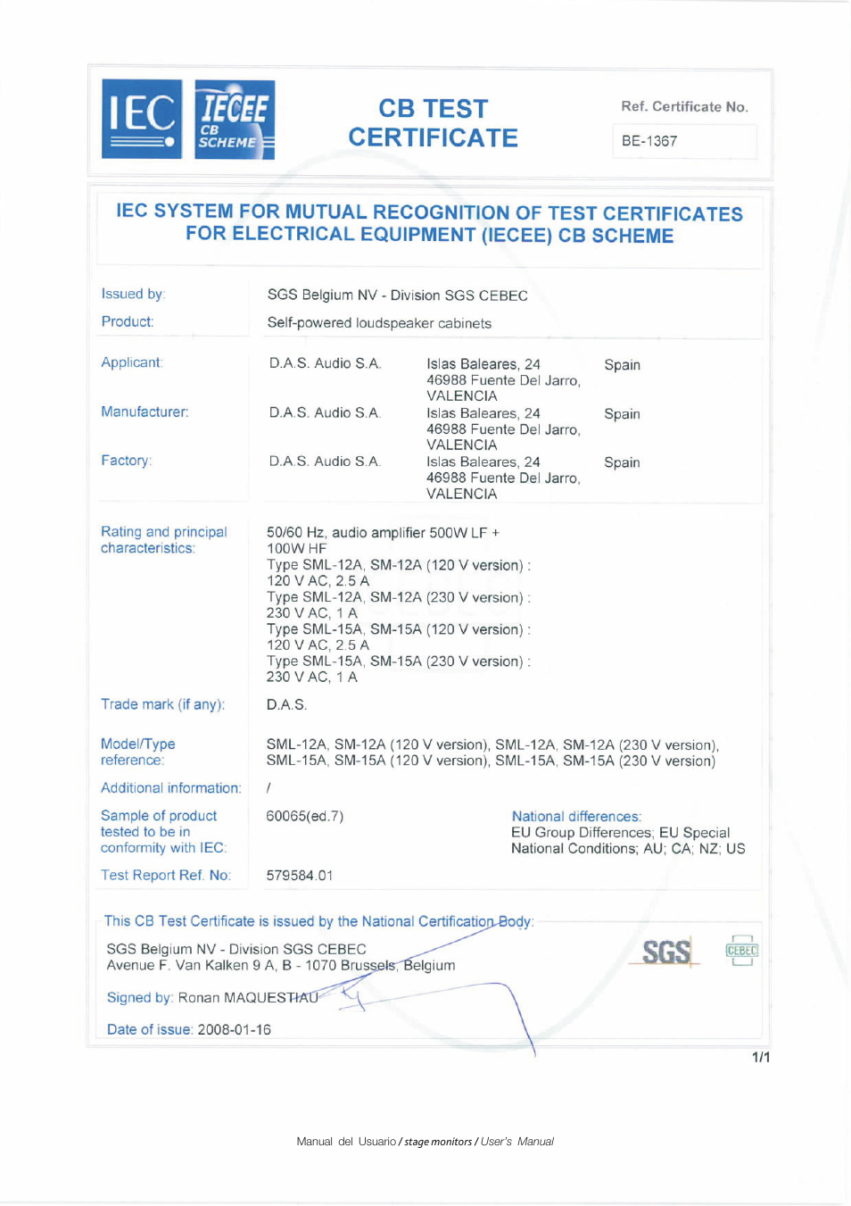 D.A.S. Audio SM Series User Manual | Page 9 / 24