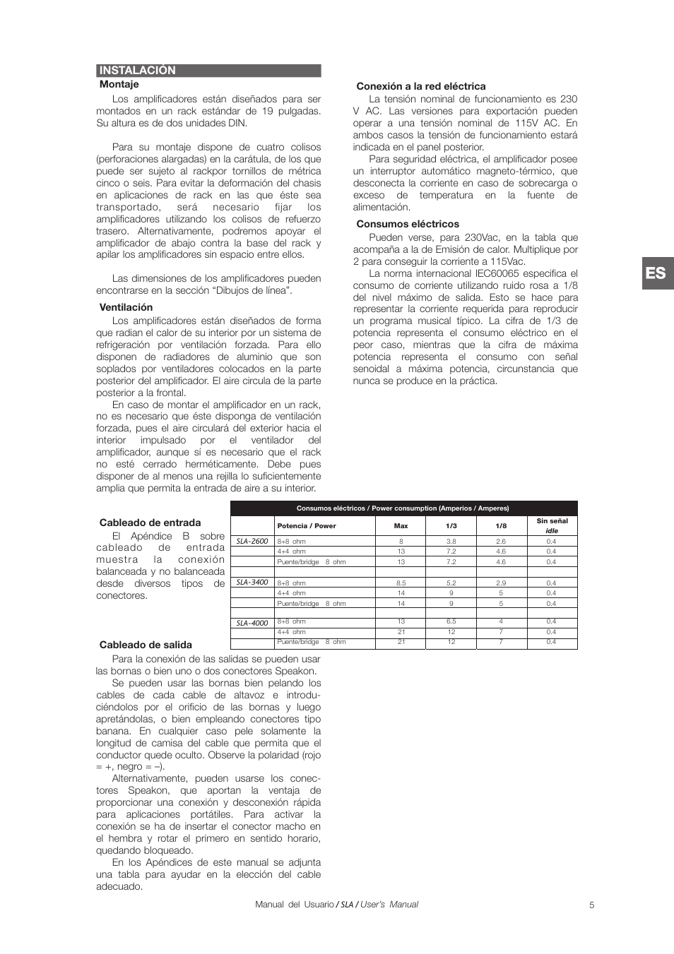 Instalación | D.A.S. Audio SLA Series User Manual | Page 11 / 28