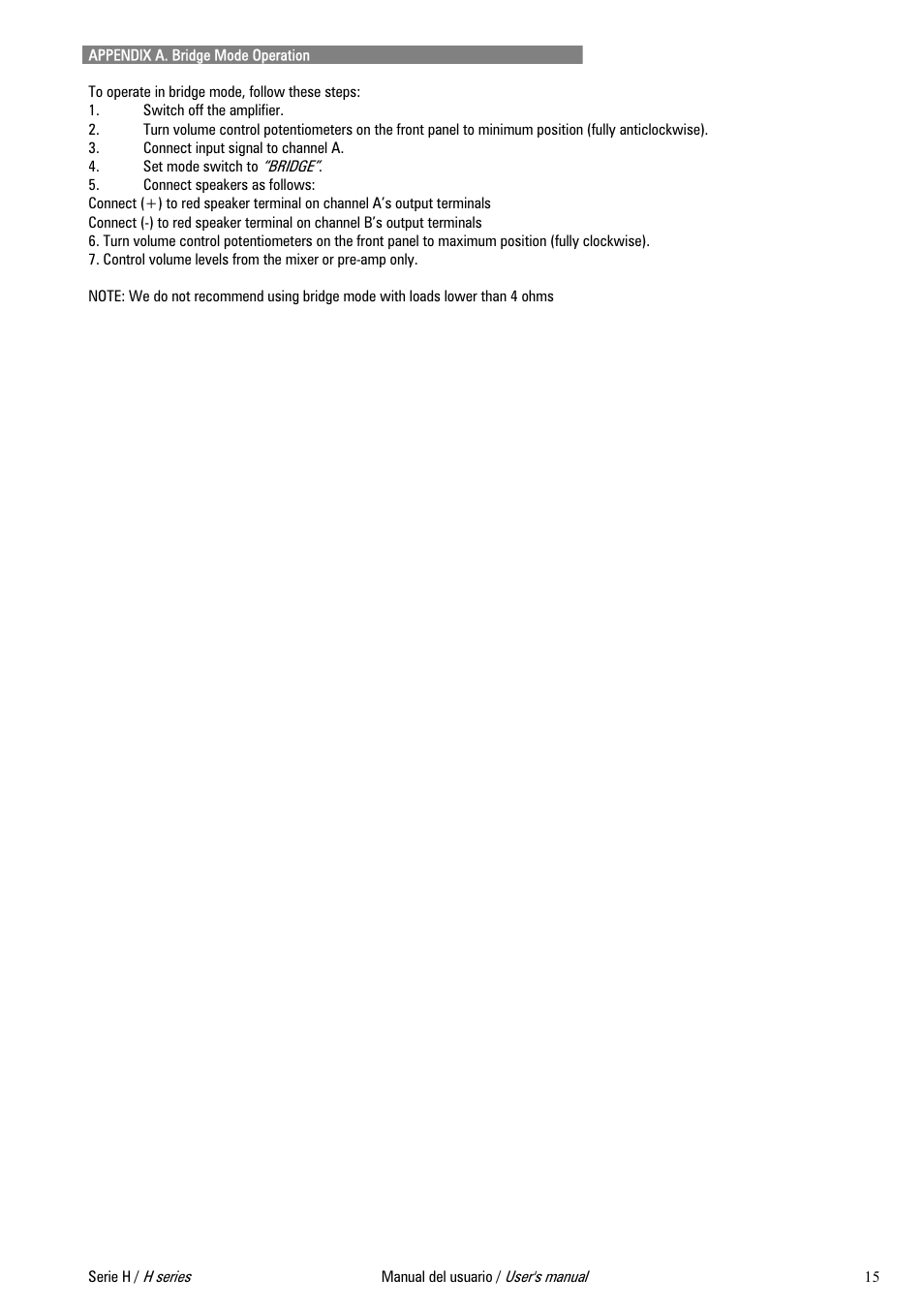 D.A.S. Audio H Series User Manual | Page 19 / 24