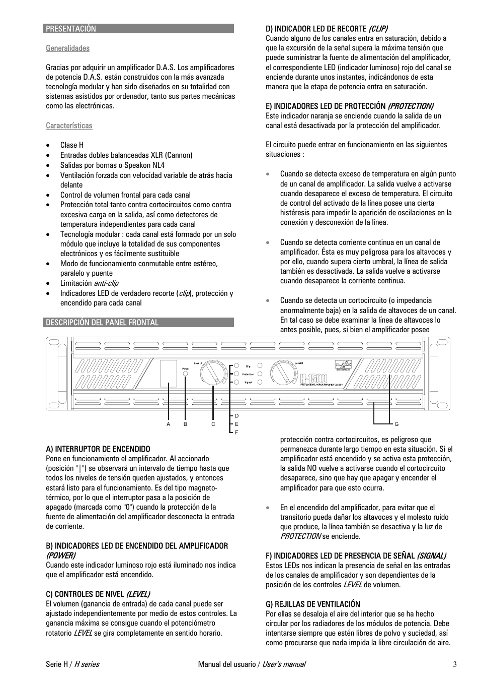 D.A.S. Audio H Series User Manual | Page 7 / 24