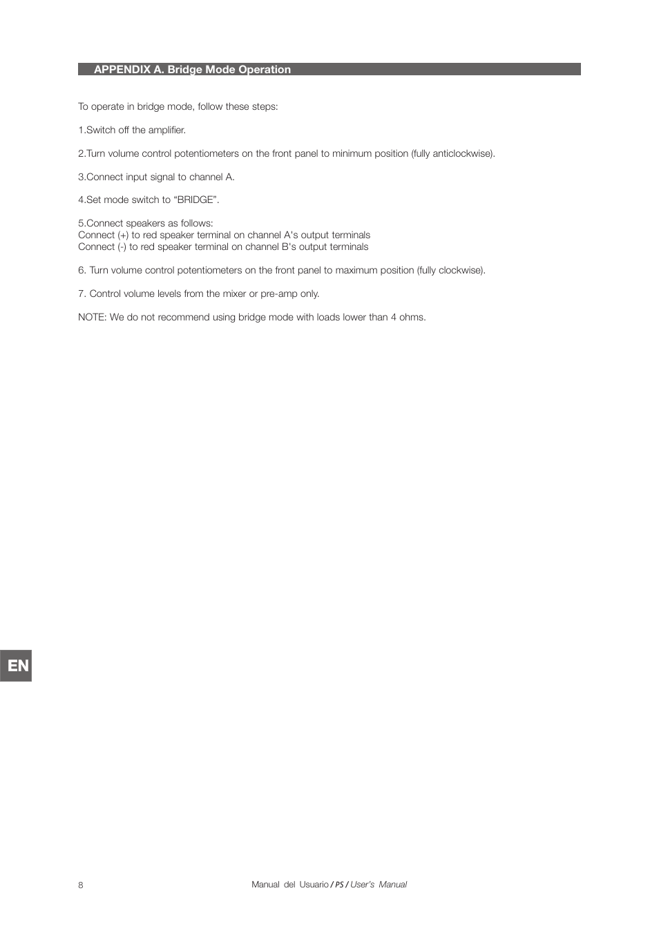 D.A.S. Audio PS Series User Manual | Page 24 / 28