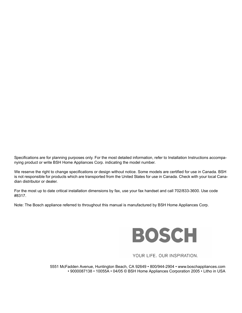 Bosch ELECTRIC FREE-STANDING CONVECTION RANGE User Manual | Page 120 / 120