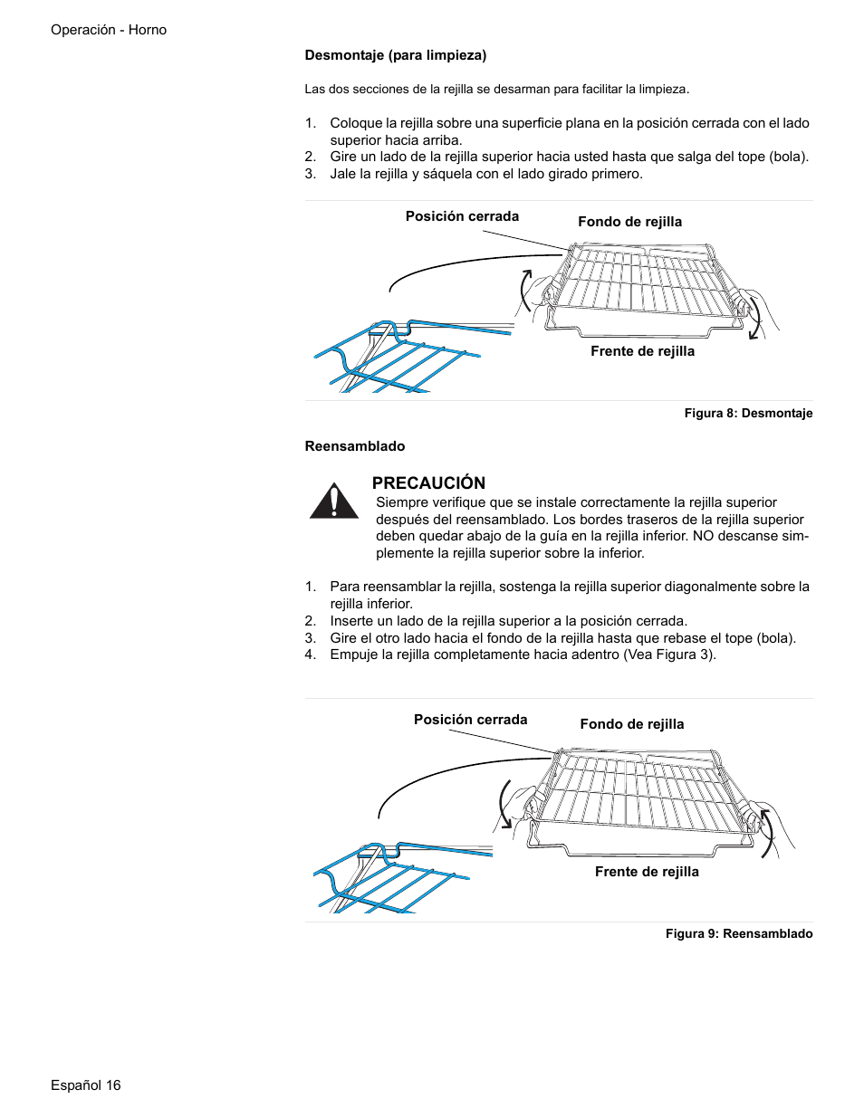 Figura 8: desmontaje, Figura 9: reensamblado | Bosch ELECTRIC FREE-STANDING CONVECTION RANGE User Manual | Page 94 / 120