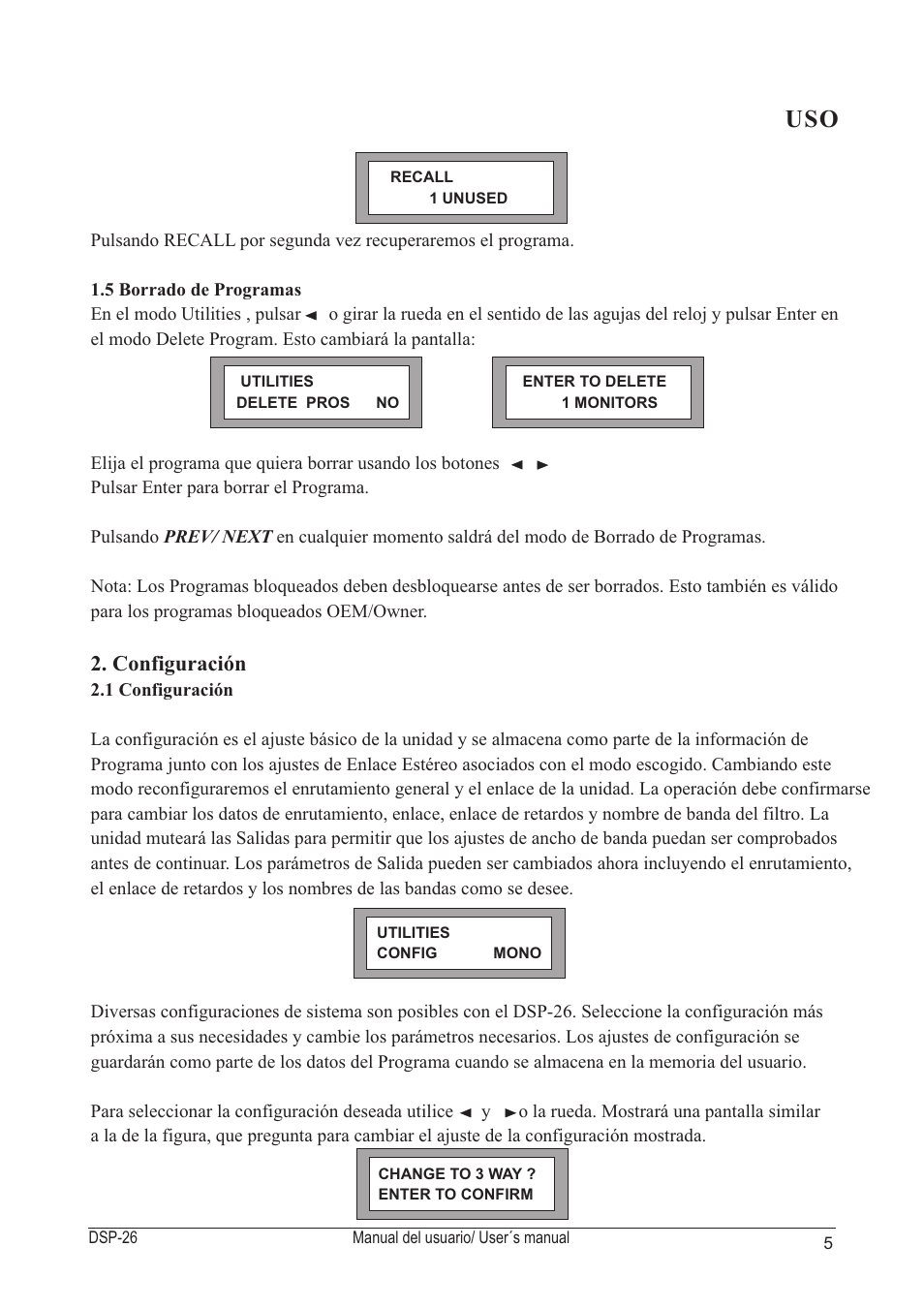 Configuración | D.A.S. Audio DSP-26 User Manual | Page 9 / 48