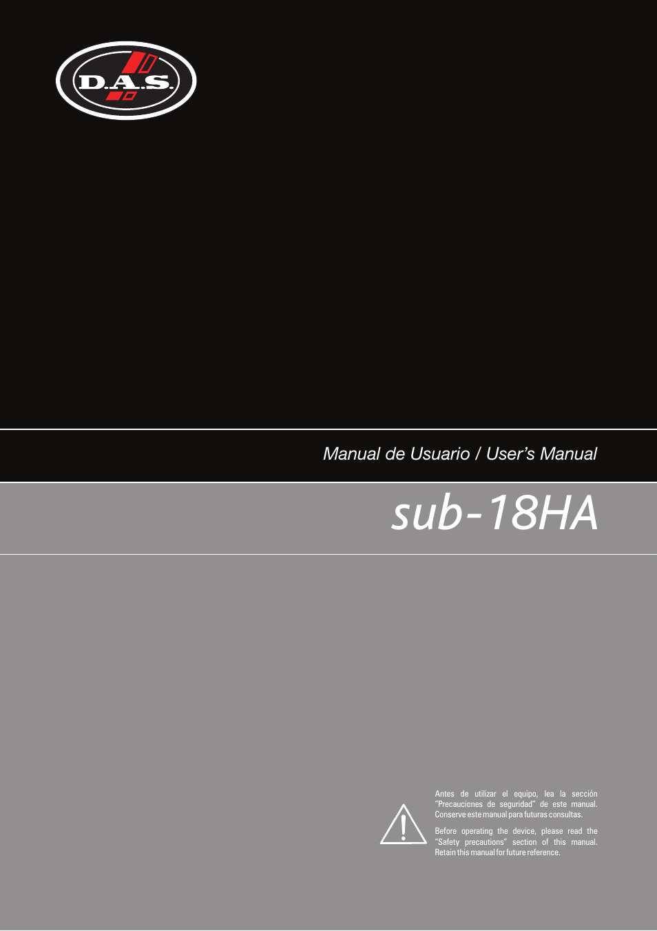 D.A.S. Audio Sub-18HA User Manual | 24 pages