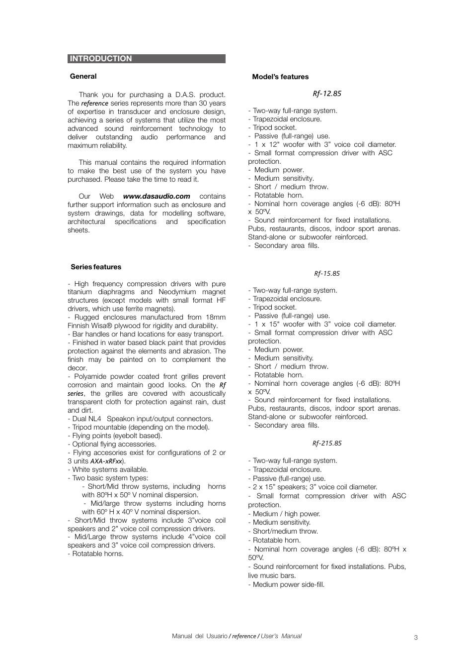 D.A.S. Audio Rf Series User Manual | Page 5 / 24