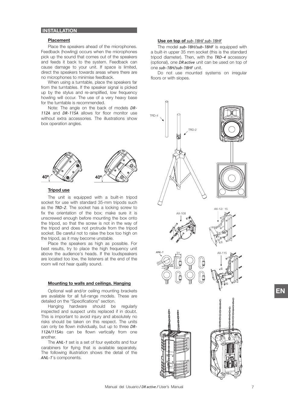 D.A.S. Audio DR Active Series User Manual | Page 13 / 20