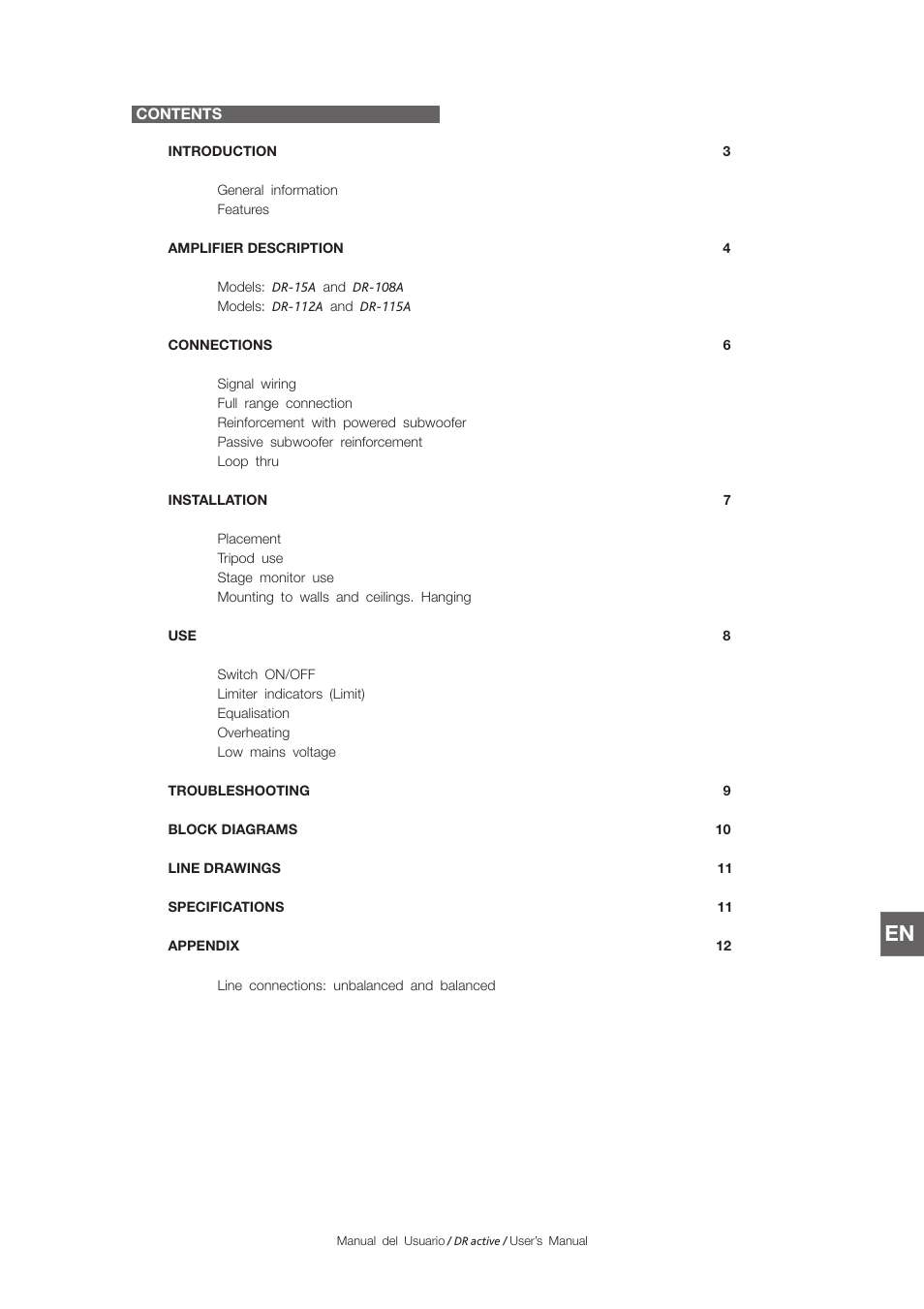 D.A.S. Audio DR Active Series User Manual | Page 7 / 20