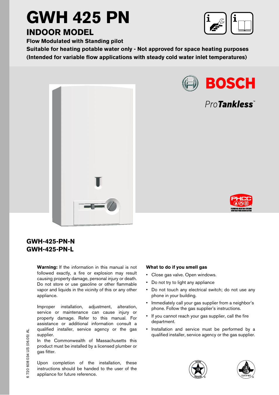 Bosch Model GWH 425 User Manual | 28 pages