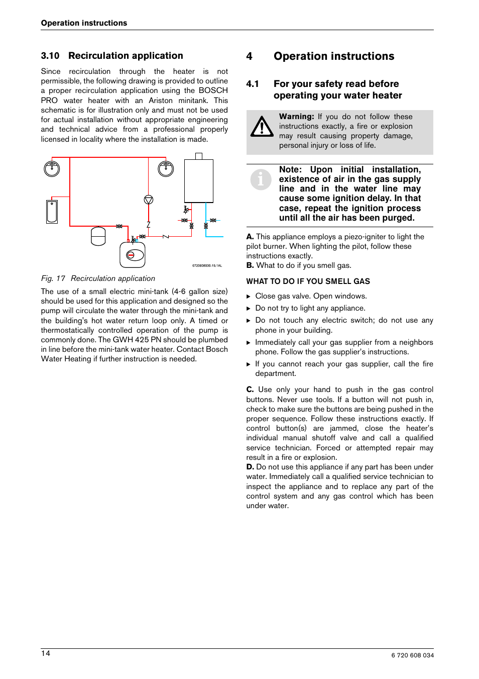 4operation instructions | Bosch Model GWH 425 User Manual | Page 14 / 28