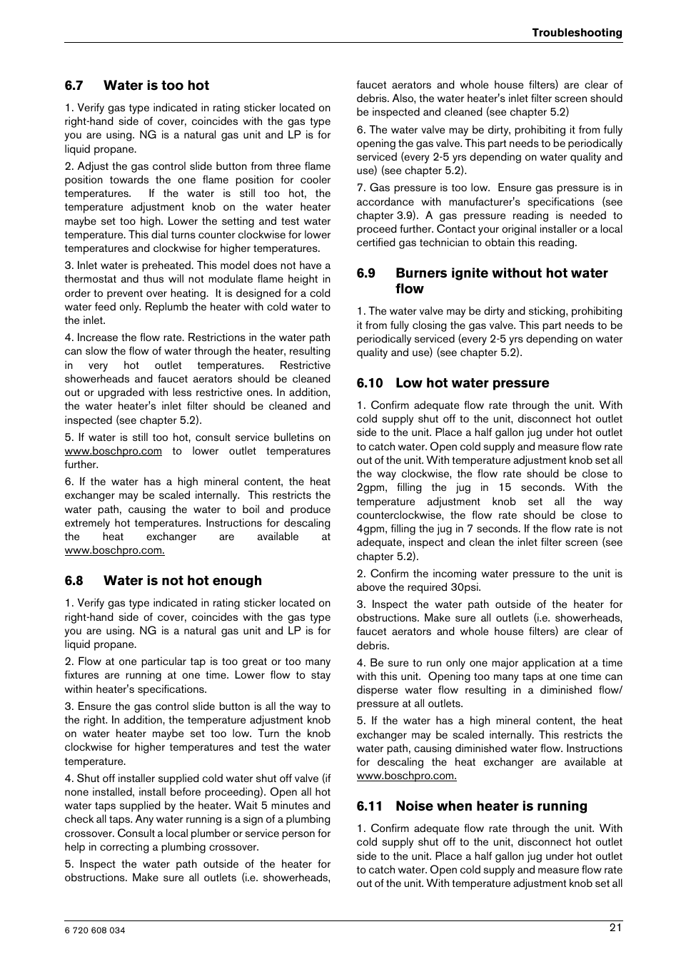 Bosch Model GWH 425 User Manual | Page 21 / 28