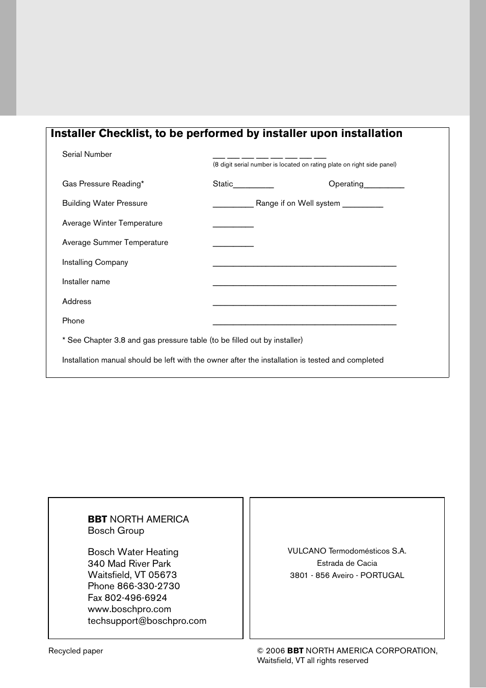 Bosch Model GWH 425 User Manual | Page 28 / 28