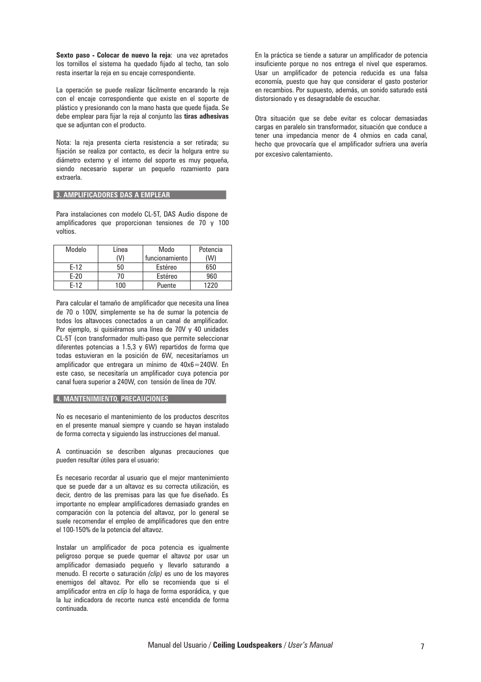 D.A.S. Audio CL Series User Manual | Page 13 / 24