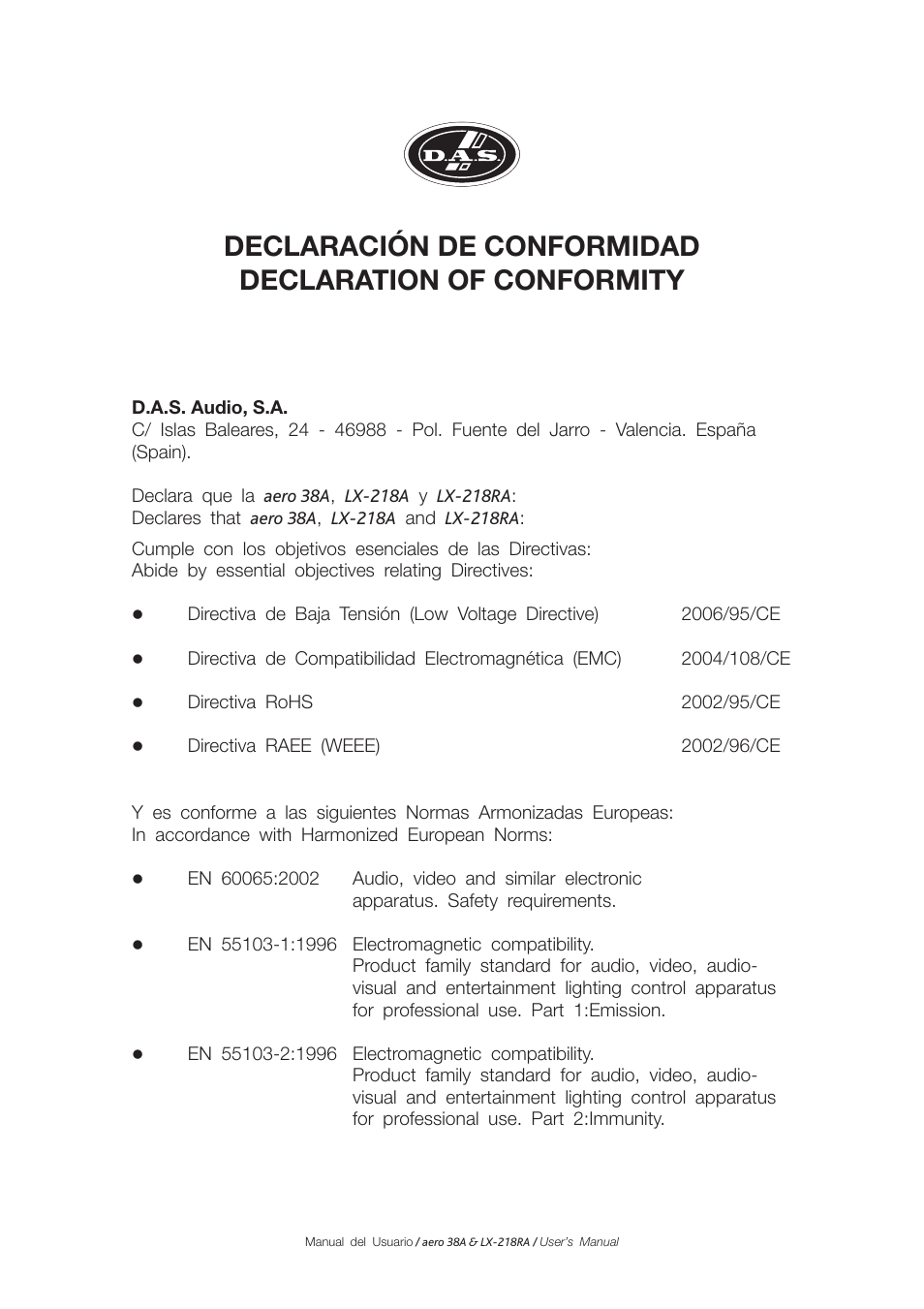 D.A.S. Audio LX-218RA User Manual | Page 5 / 26