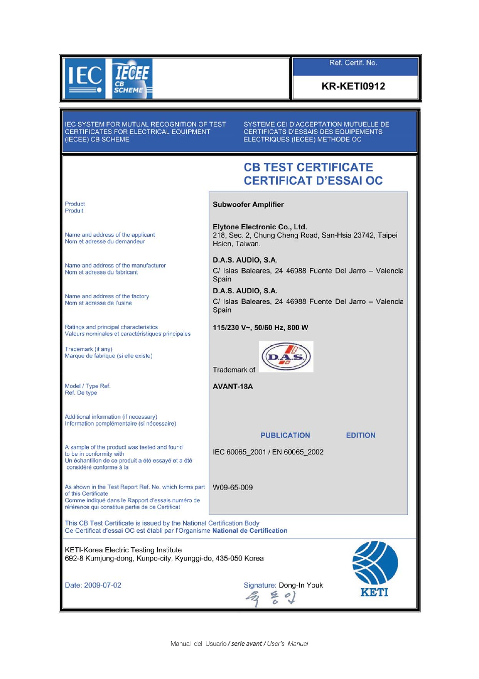 D.A.S. Audio Avant Series User Manual | Page 6 / 26