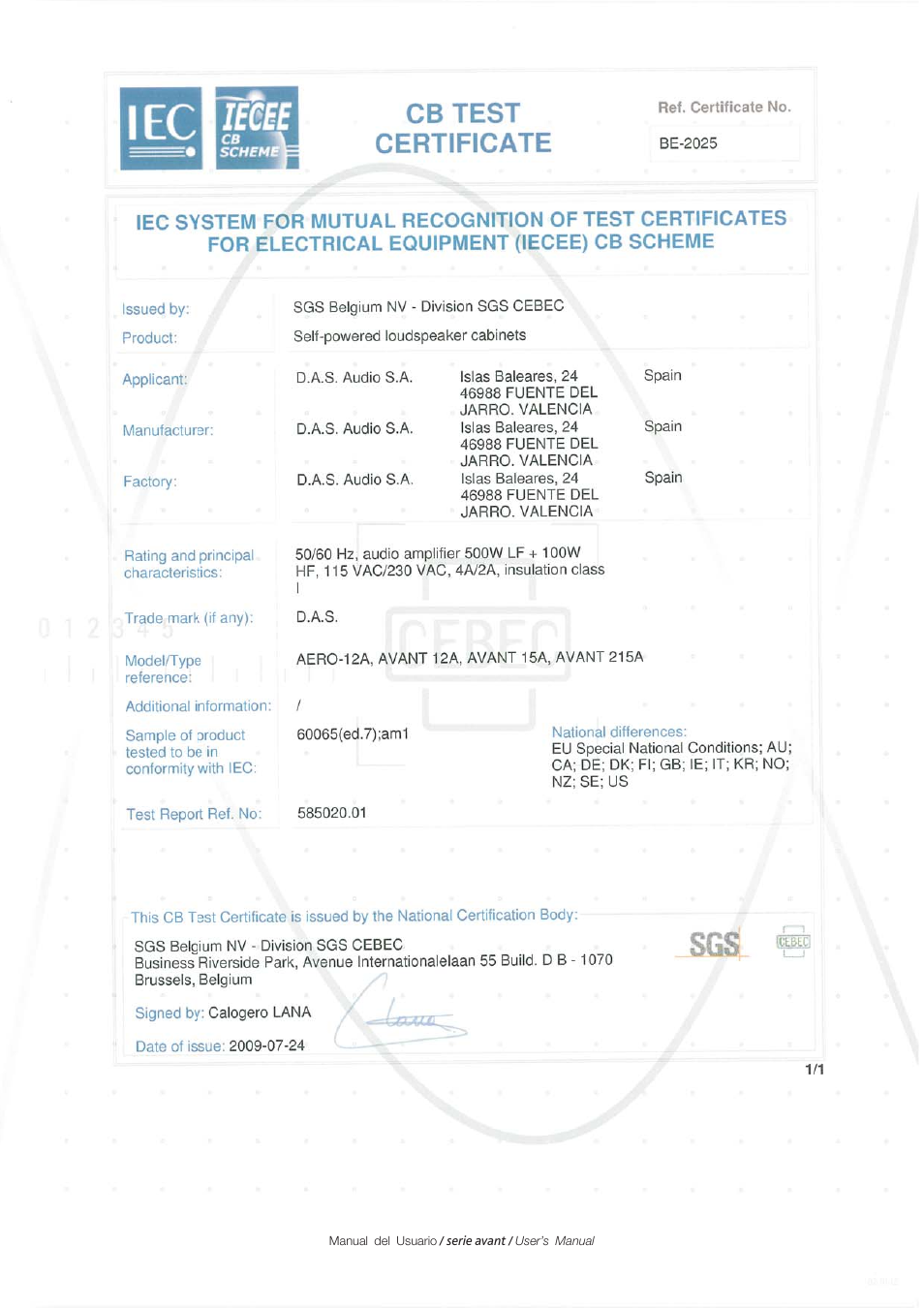 D.A.S. Audio Avant Series User Manual | Page 7 / 26