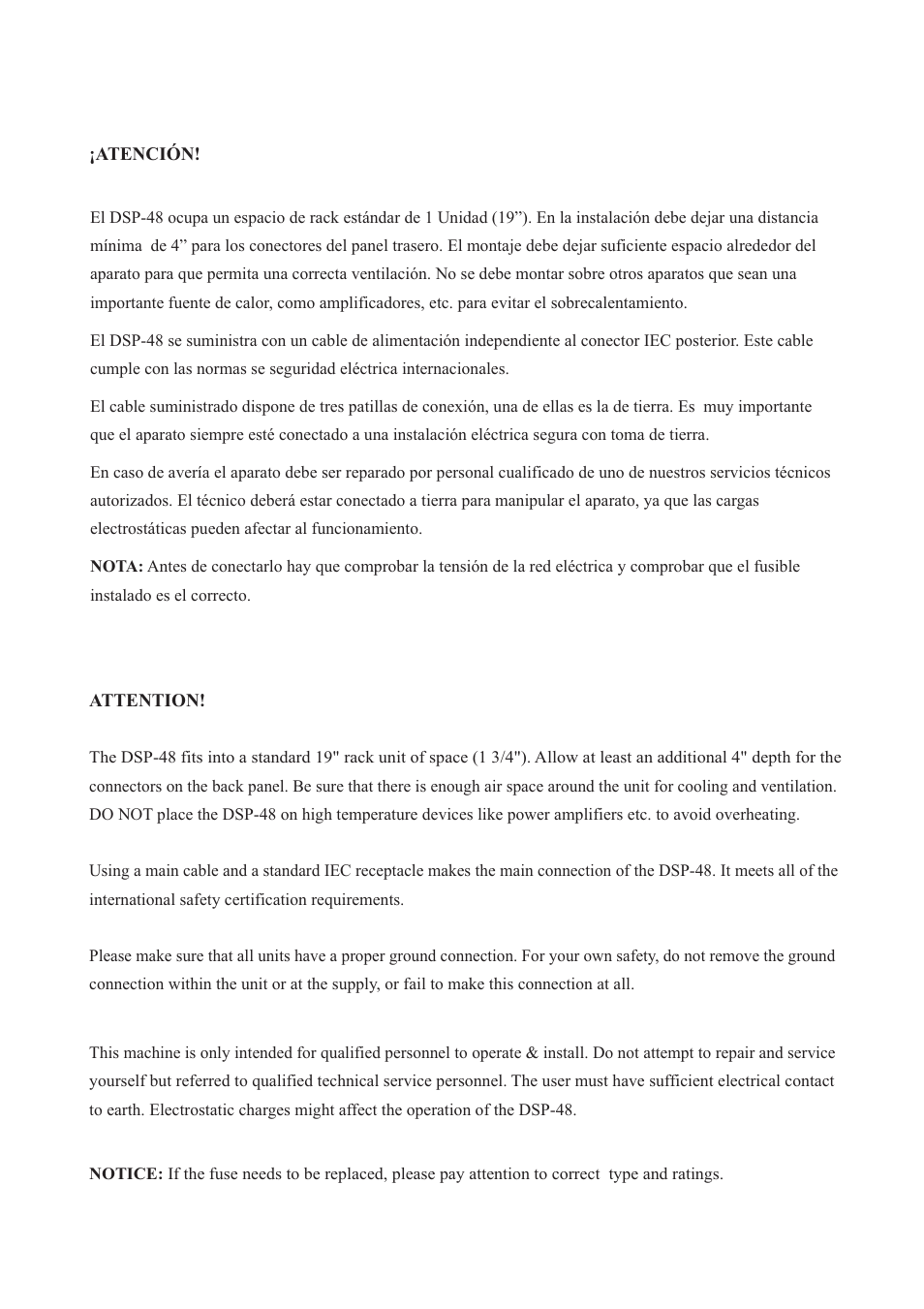 D.A.S. Audio DSP-48 User Manual | Page 2 / 28