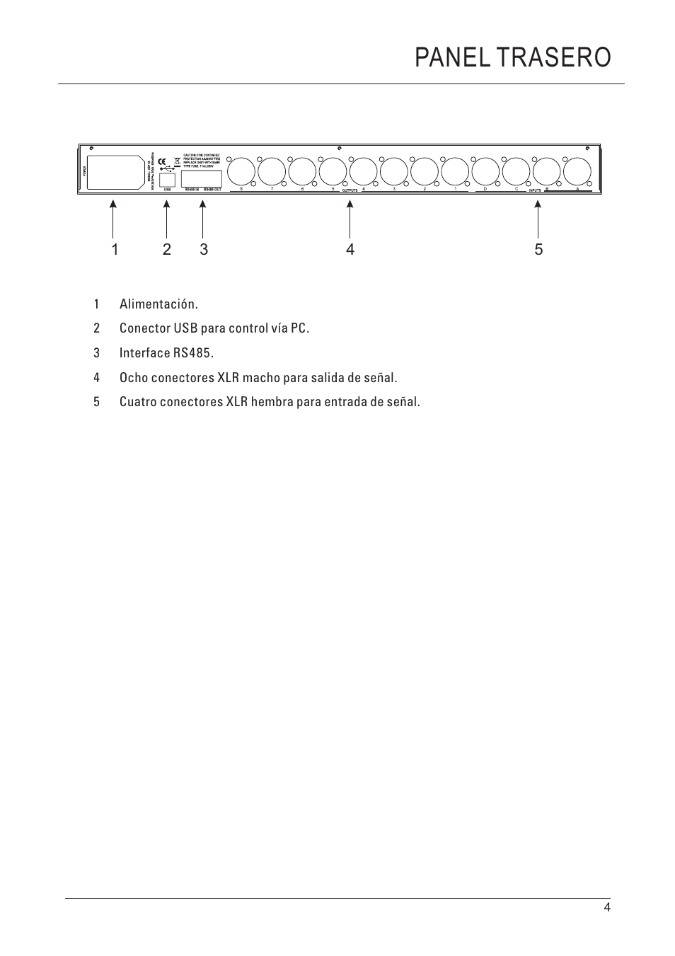 Panel trasero | D.A.S. Audio DSP-48 User Manual | Page 5 / 28