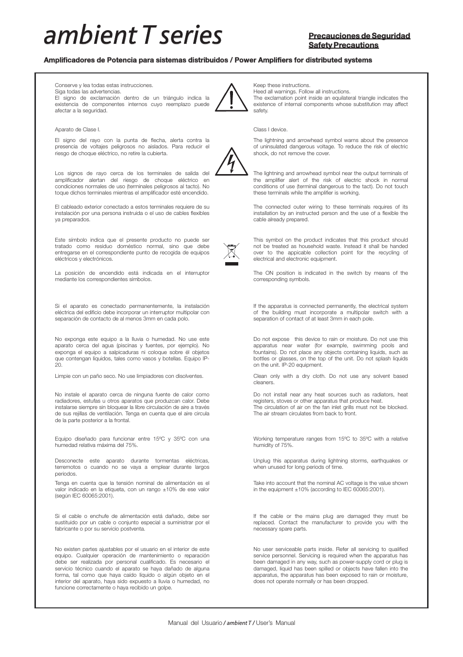 Ambient t series | D.A.S. Audio Ambient T User Manual | Page 2 / 16