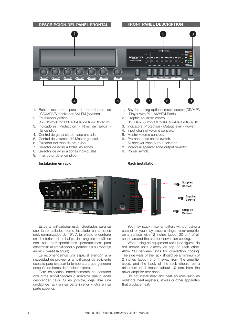 D.A.S. Audio Ambient T User Manual | Page 6 / 16