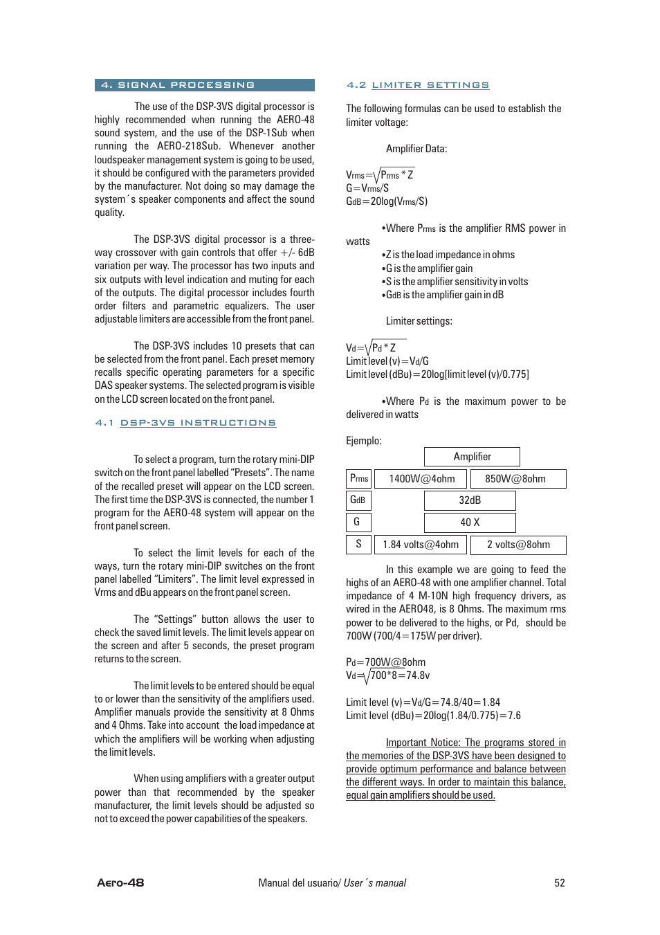 D.A.S. Audio Aero 48 User Manual | Page 25 / 32