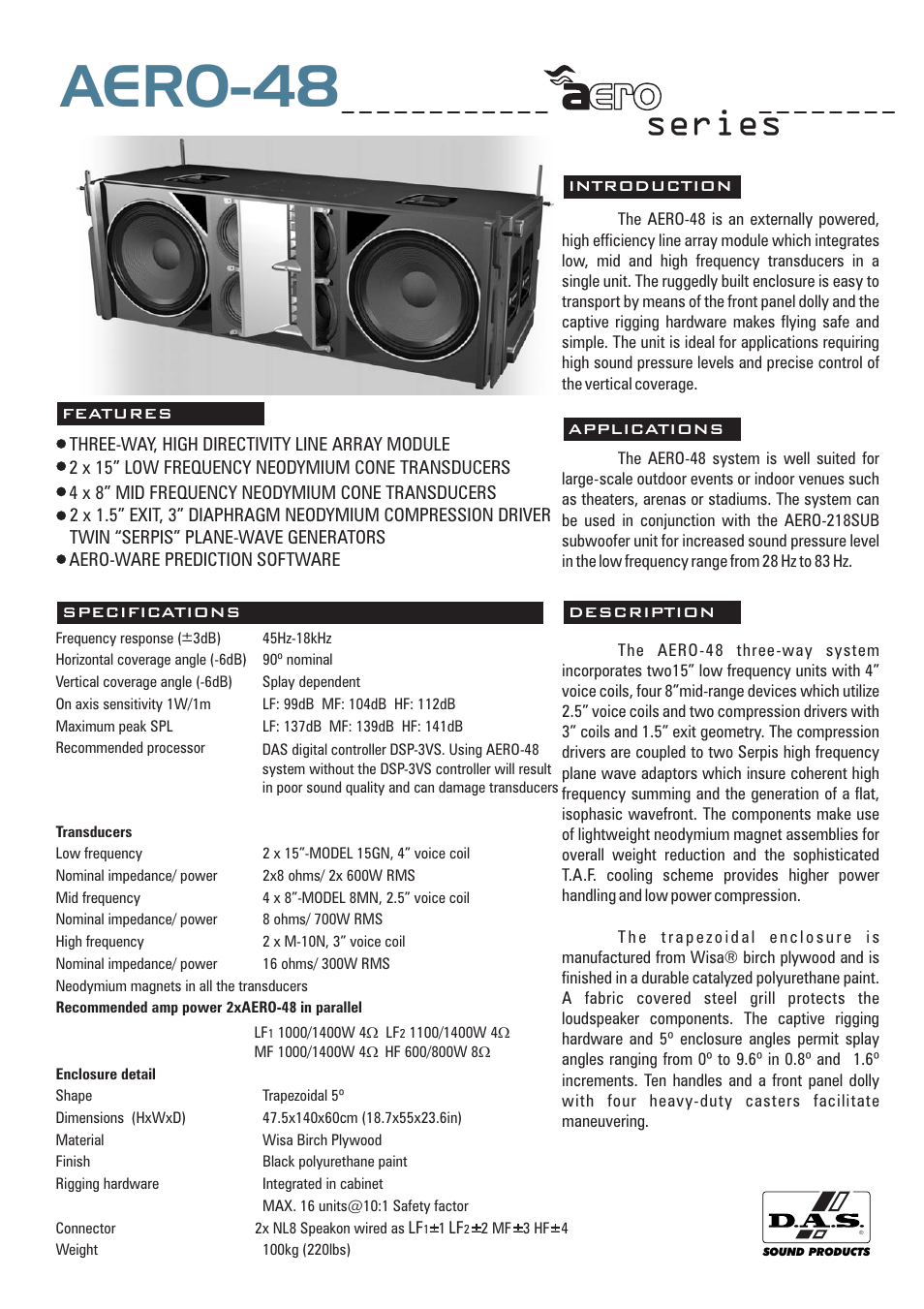 Aero-48, Series | D.A.S. Audio Aero 48 User Manual | Page 30 / 32