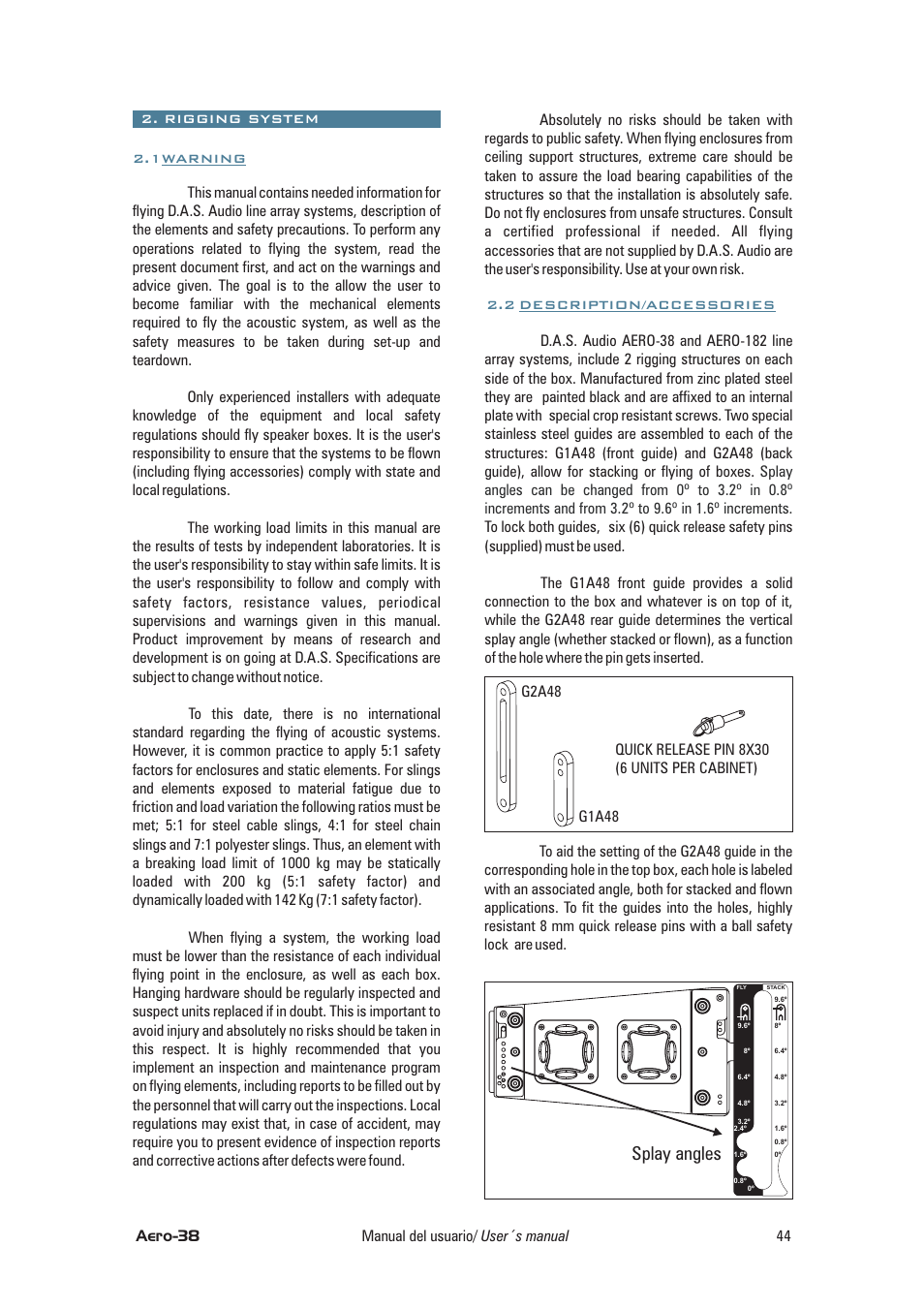 Splay angles | D.A.S. Audio Aero User Manual | Page 4 / 45