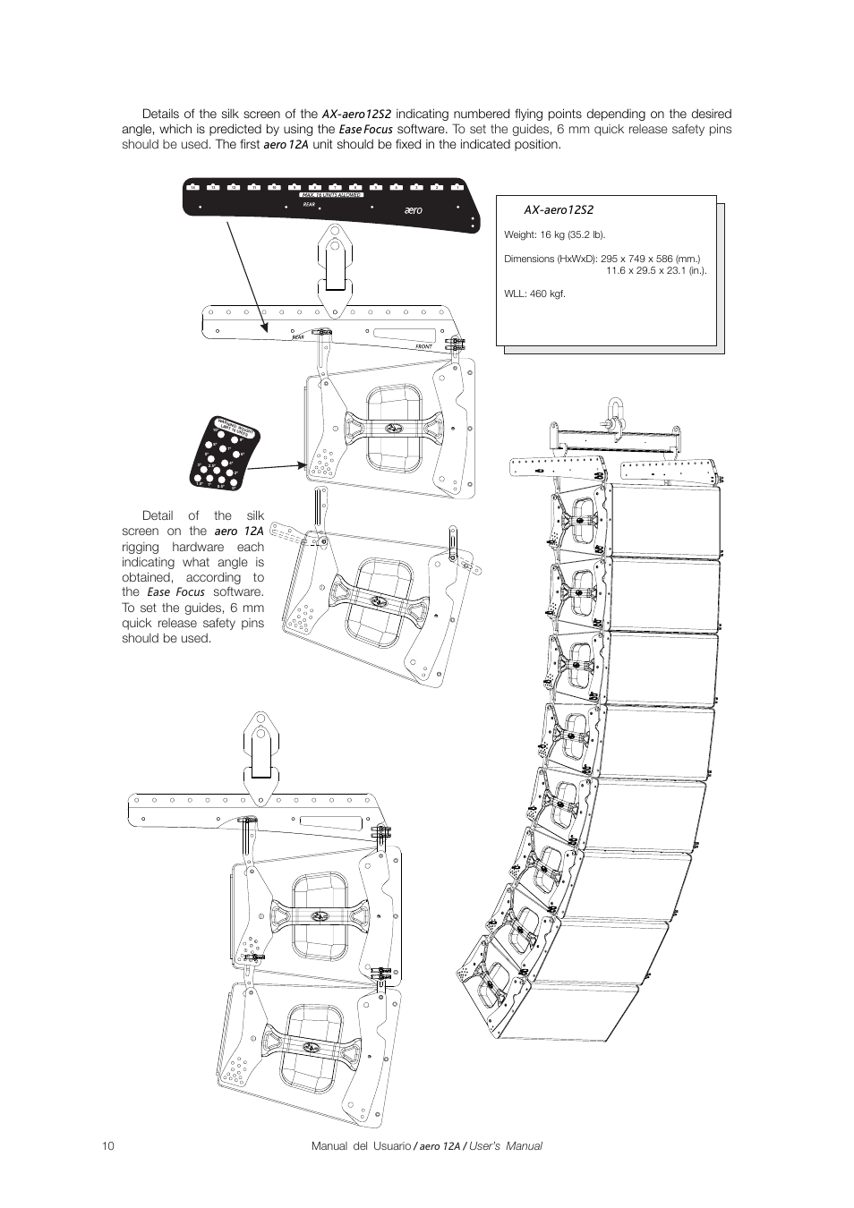 Ax-aero12s2, Manual del usuario / aero 12a / user’s manual | D.A.S. Audio Aero 12A User Manual | Page 16 / 24