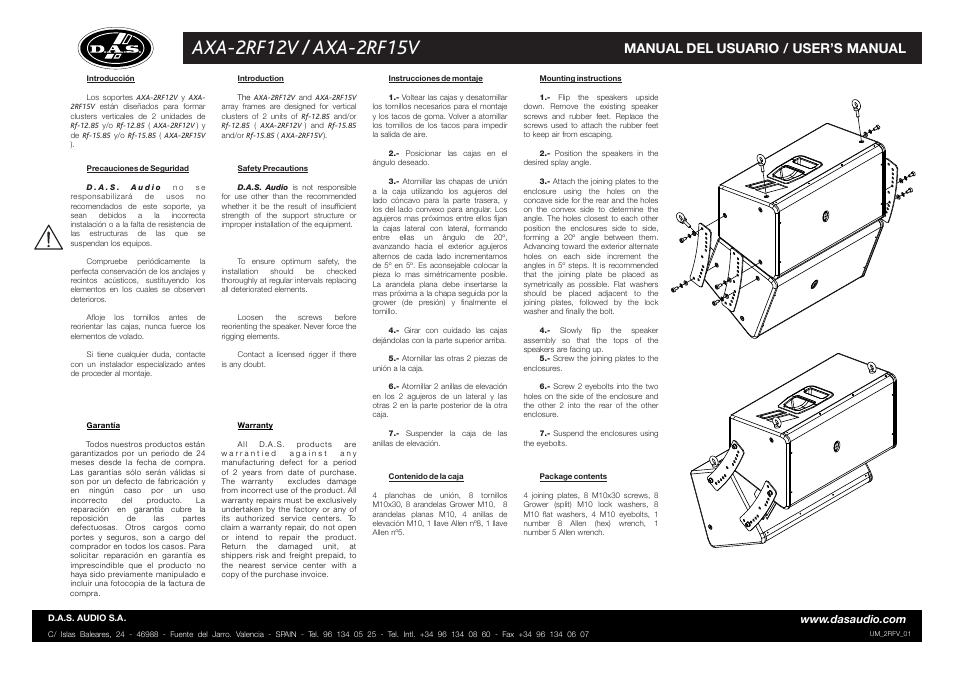 D.A.S. Audio AXA-2RF15V User Manual | 1 page