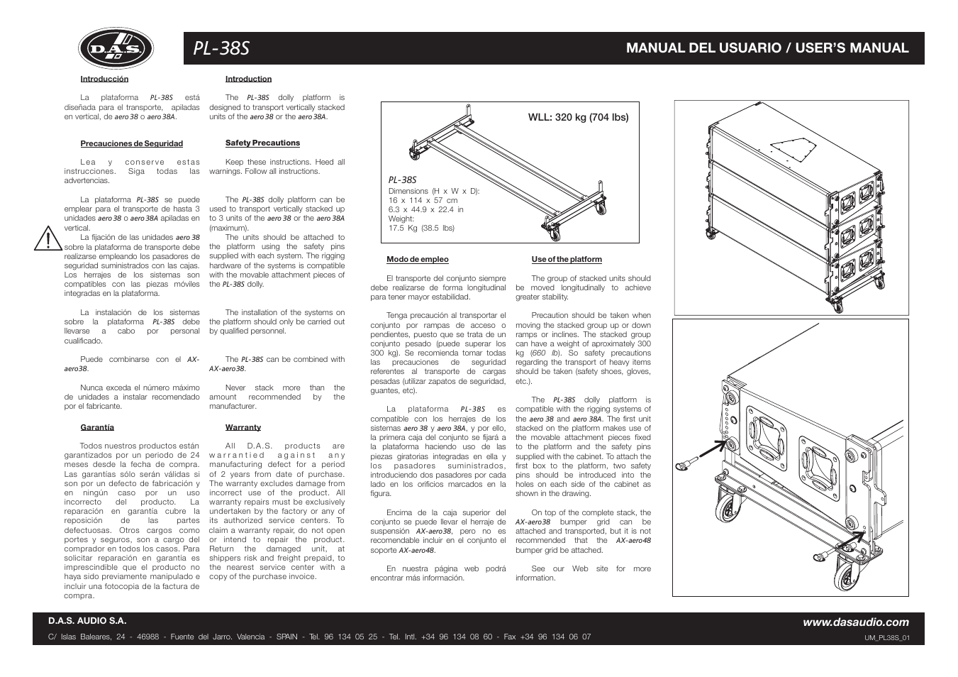 D.A.S. Audio PL-38S User Manual | 1 page