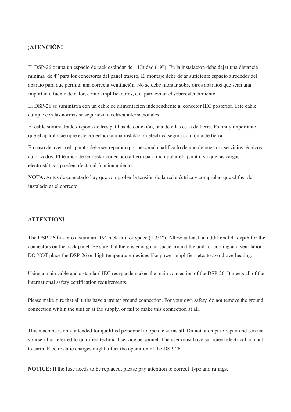 D.A.S. Audio DSP-26 USB User Manual | Page 2 / 44